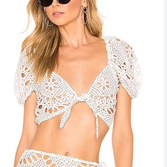 For Love And Lemons Tops - For love Lemons Cookies N Cream Tie Front Top